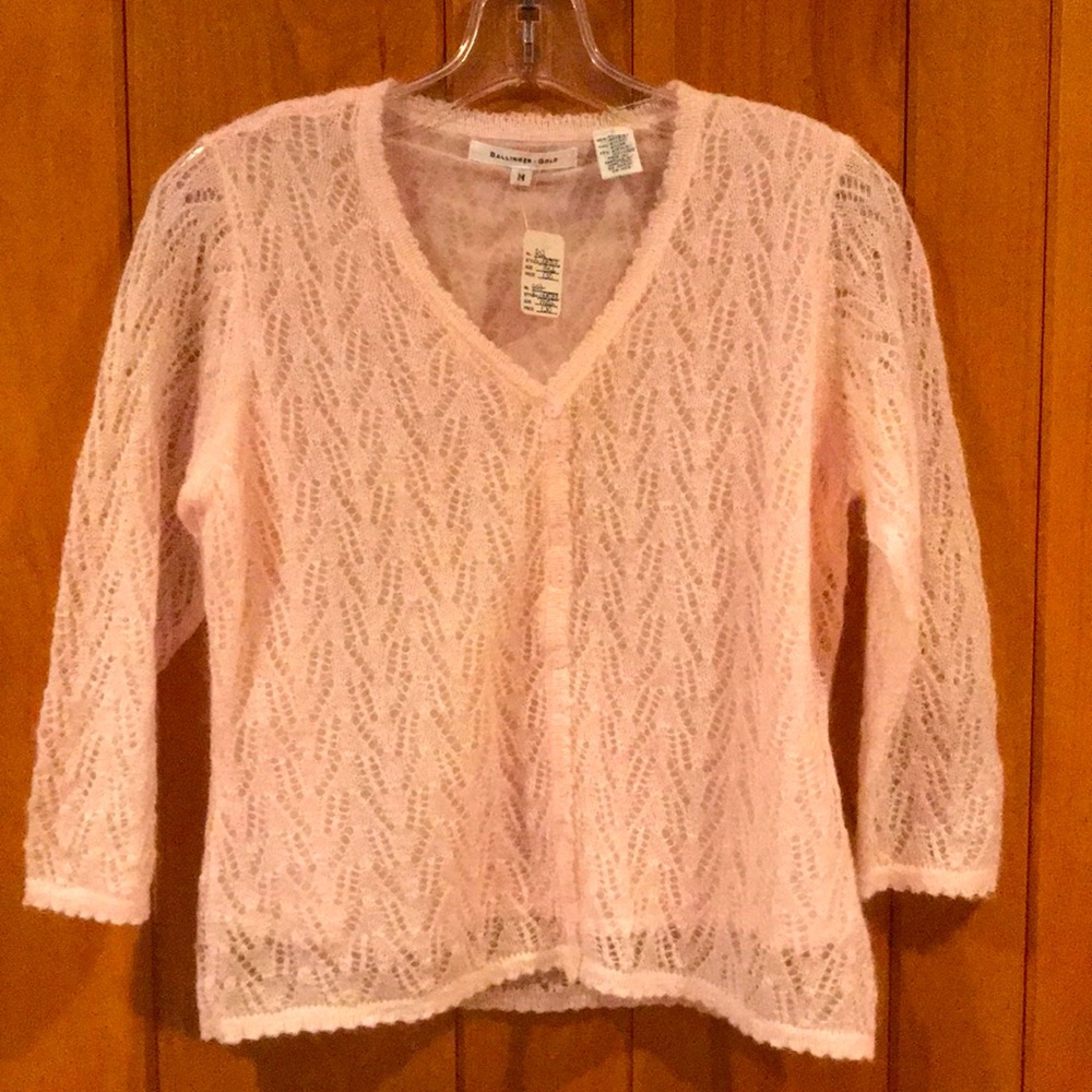 Mohair light pink cardigan